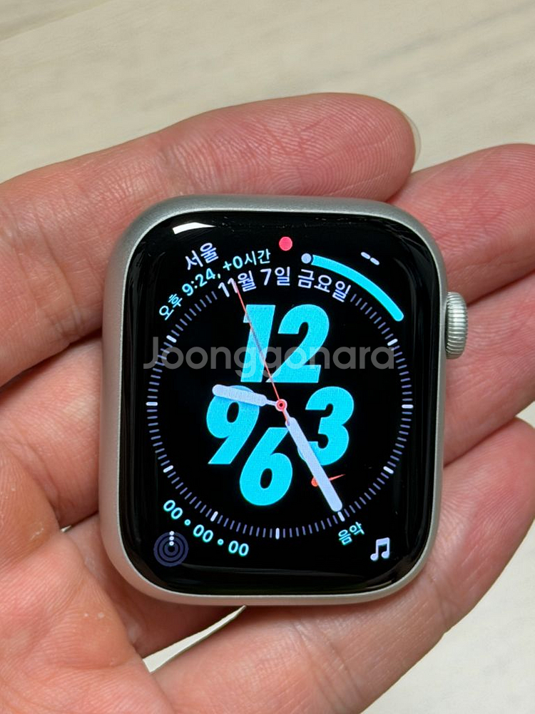 애플워치8 실버 알루미늄 45MM 셀룰러 화이트밴드--0