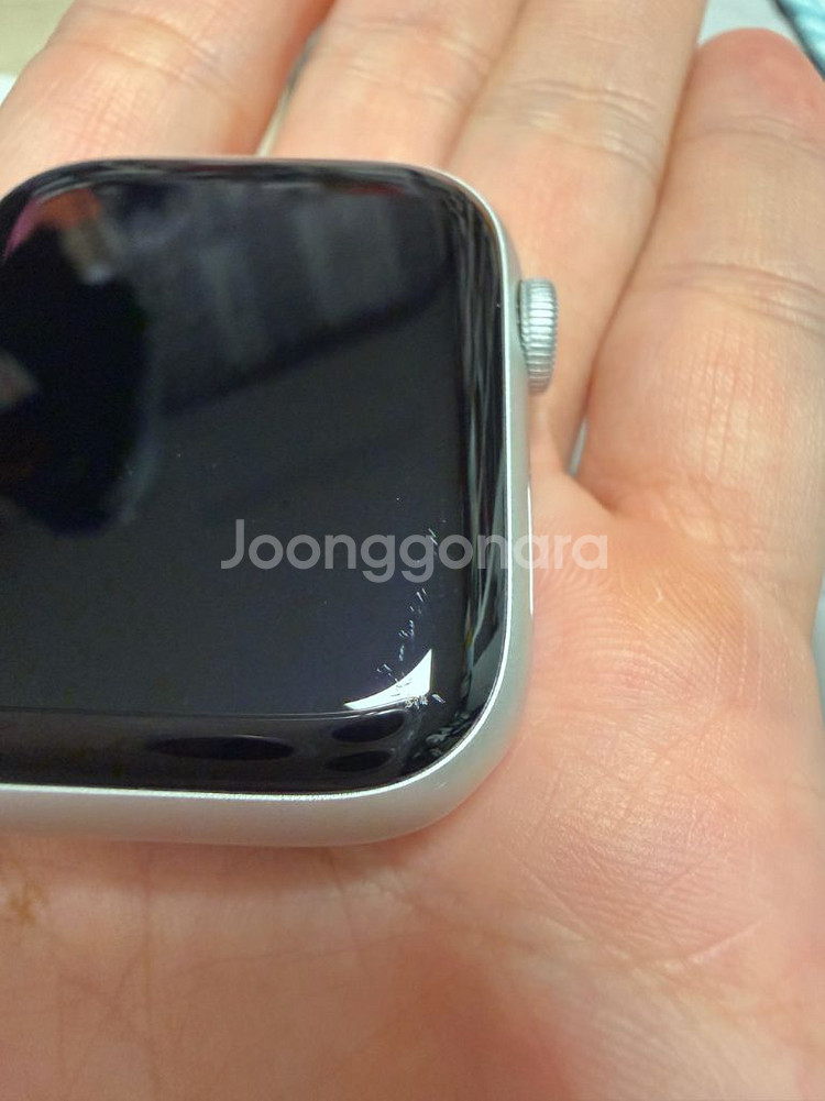 애플워치8 실버 알루미늄 45MM 셀룰러 화이트밴드--4