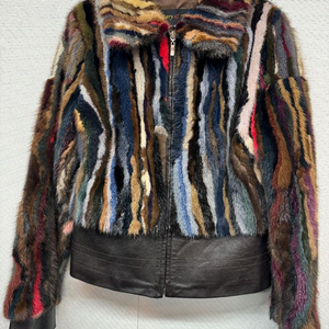 메리앤퍼 멀티컬러 밍크100 가죽쟈켓 (44~55)