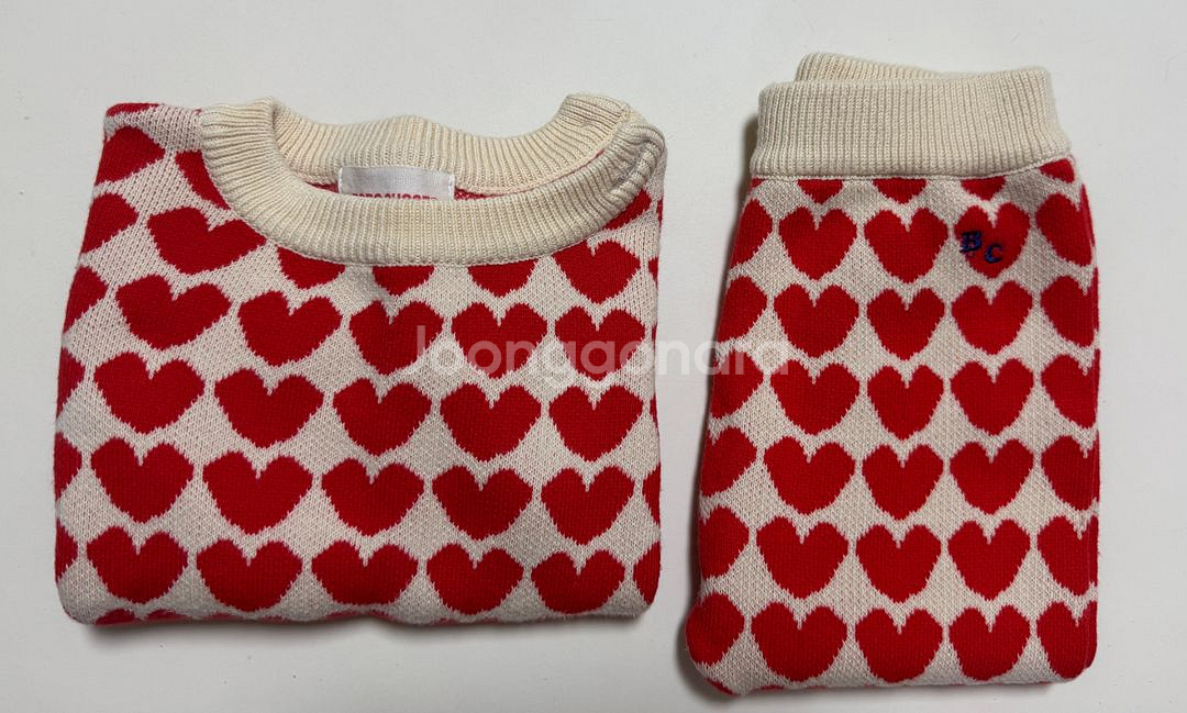 보보쇼즈 하트니트 상하세트12-18--0