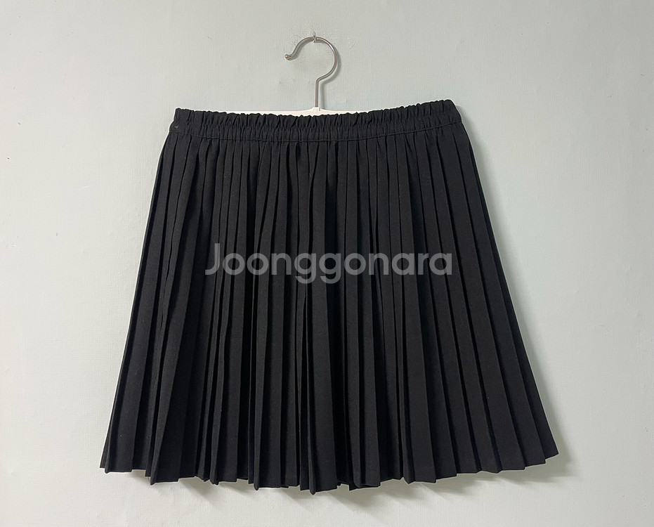 플리츠 미니 스커트-블랙--0