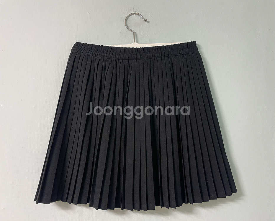 플리츠 미니 스커트-블랙--1