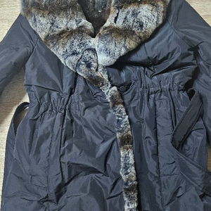 리가 여성 천연 토끼털 하프패딩