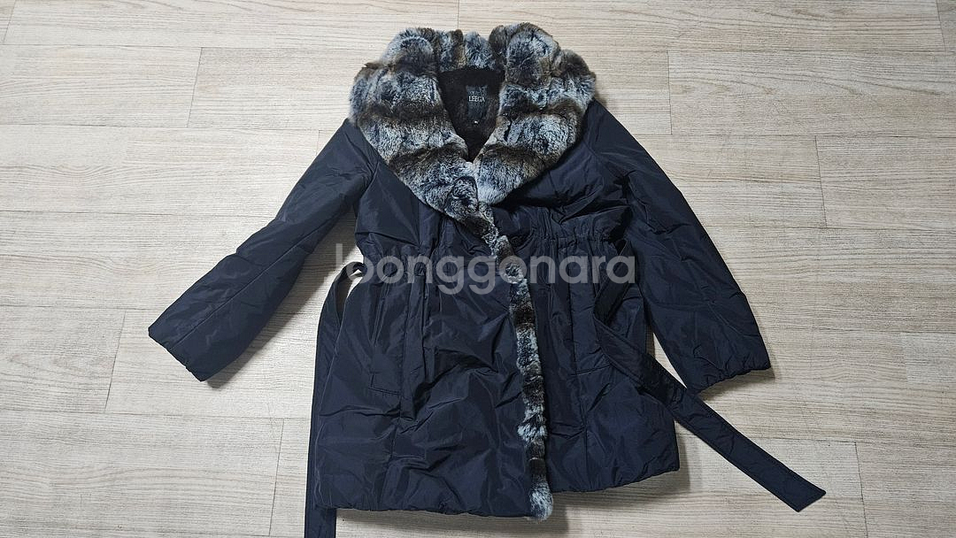 리가 여성 천연 토끼털 하프패딩--1