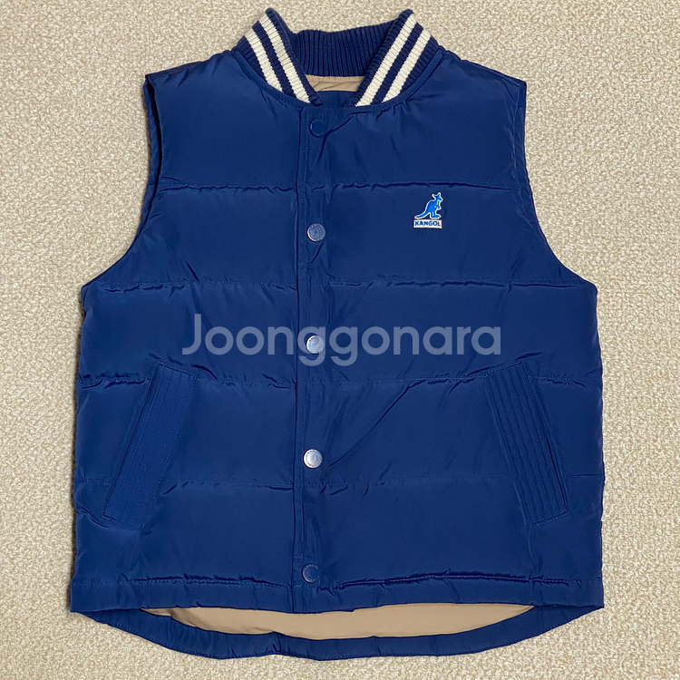 (정품) 캉골 키즈 블루 덕다운 패딩조끼 120 6-7세--0