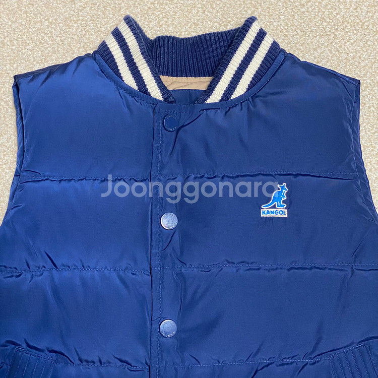 (정품) 캉골 키즈 블루 덕다운 패딩조끼 120 6-7세--1