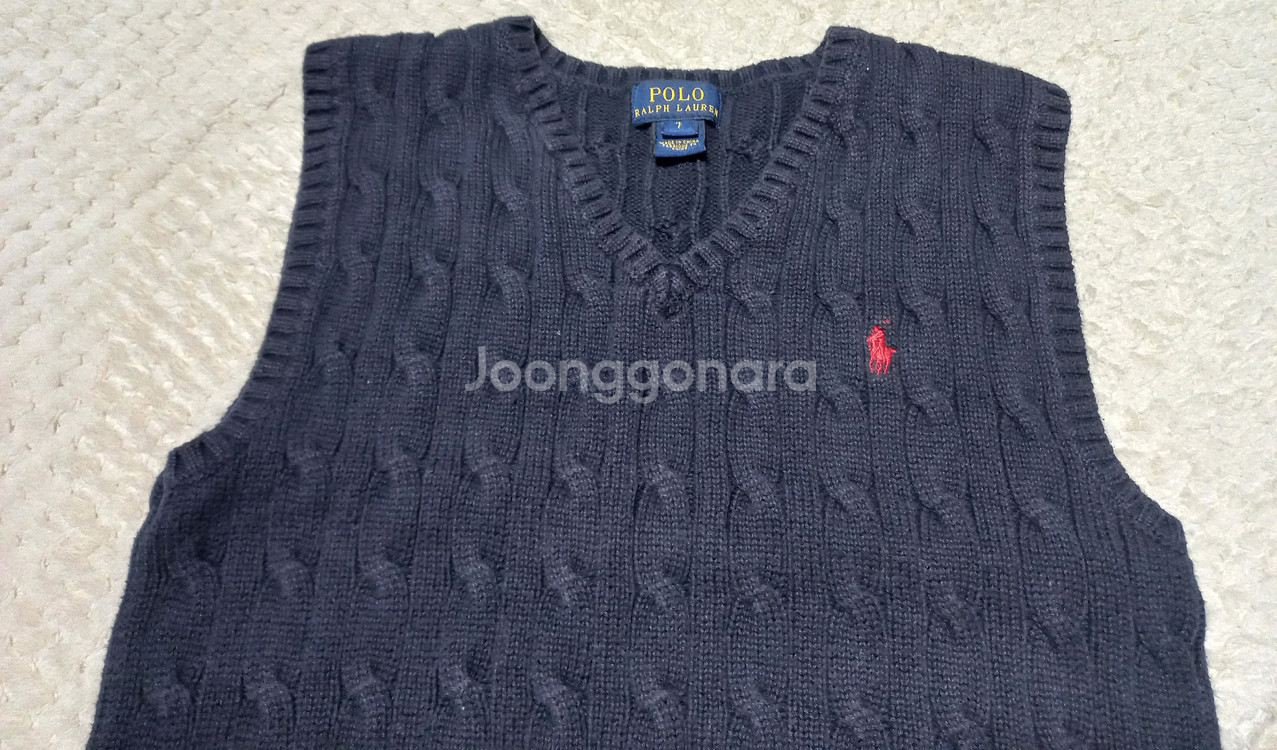 키즈 폴로 니트 조끼 7Y--2