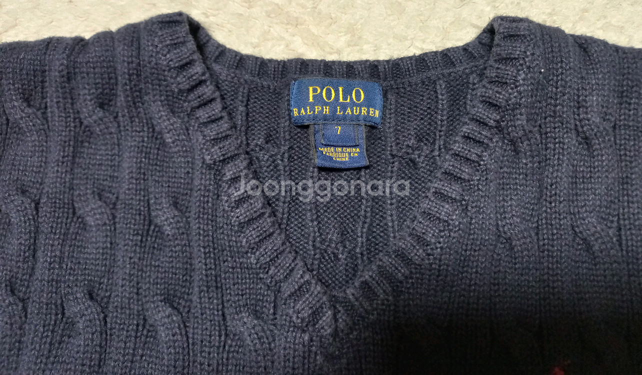 키즈 폴로 니트 조끼 7Y--3