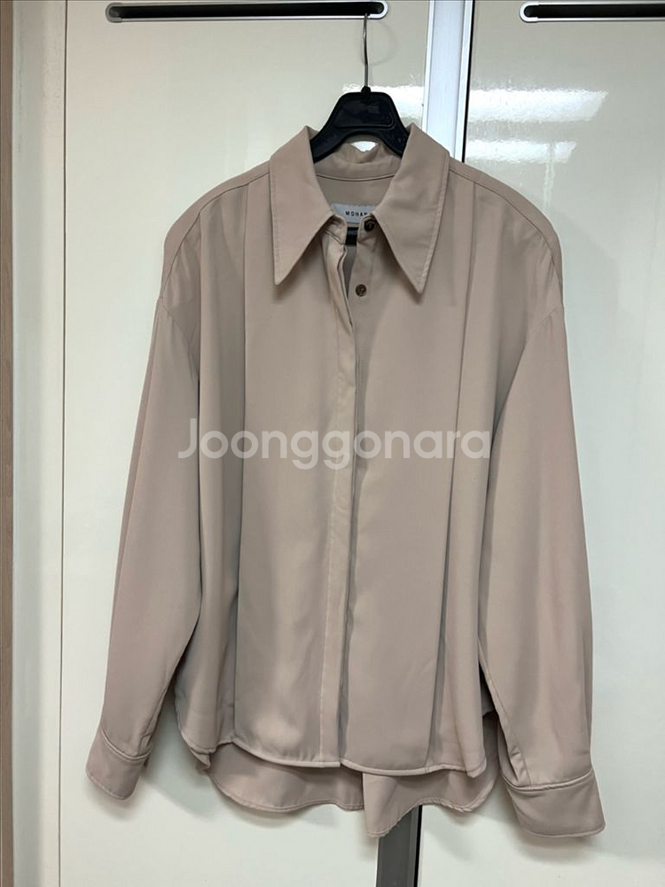 모한 MOHAN TOS CREPE TUCK SHIRT 크레이프 턱 셔츠 핀턱 플리츠 블라우스 베이지--6
