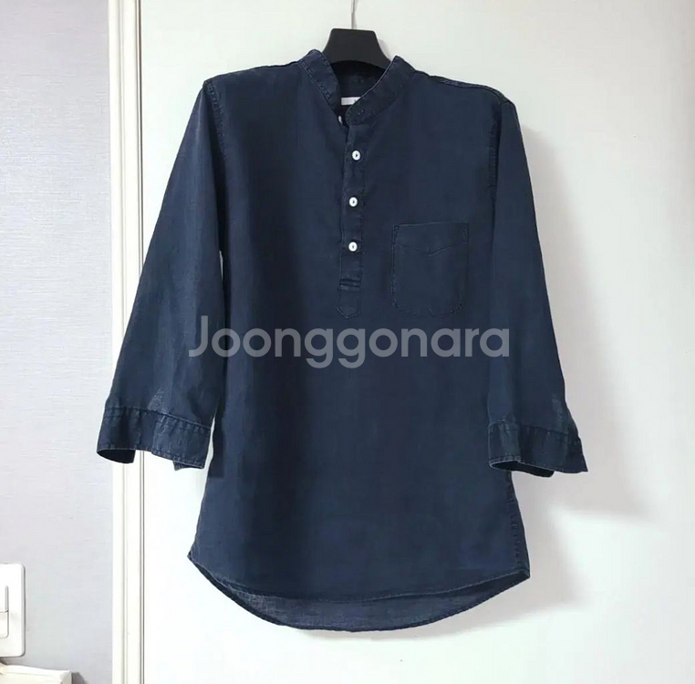 헨리넥 린넨 마블라우스--0