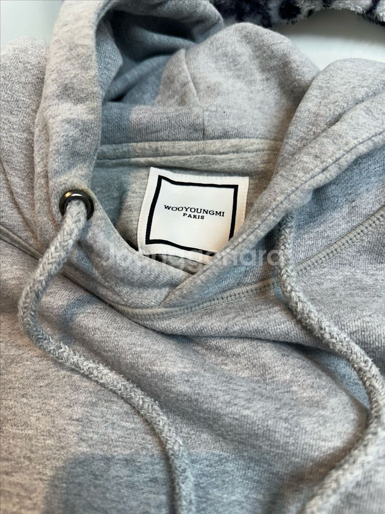 [46] 우영미 백로고 회색 후드티--2