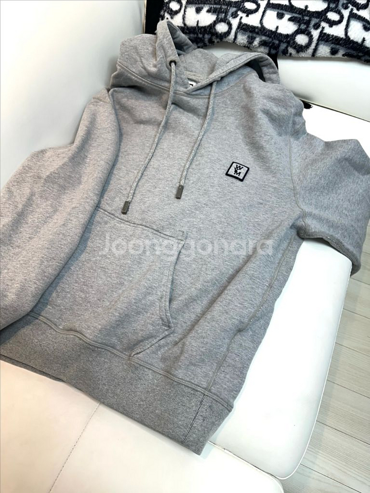 [46] 우영미 백로고 회색 후드티--1