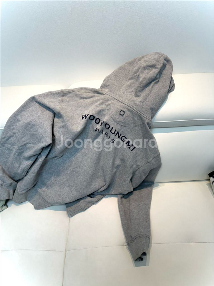[46] 우영미 백로고 회색 후드티--0