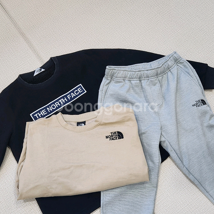 노스페이스 140 기모상하+춘추맨투맨--0