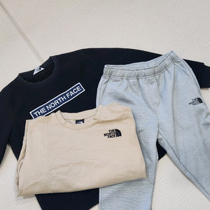 노스페이스 140 기모상하+춘추맨투맨