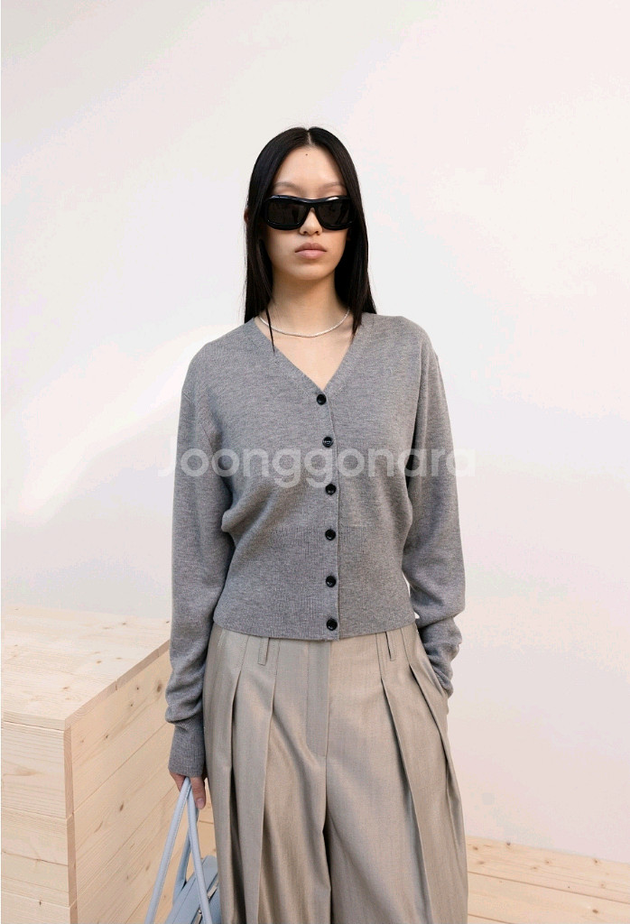오르 울 가디건 M사이즈 그레이--0