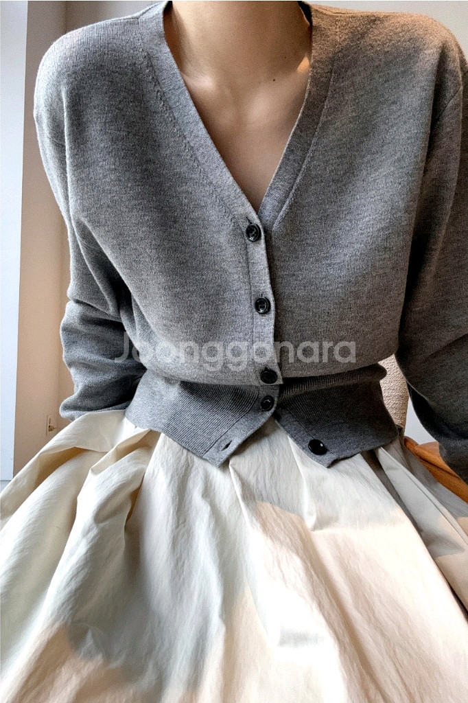 오르 울 가디건 M사이즈 그레이--4