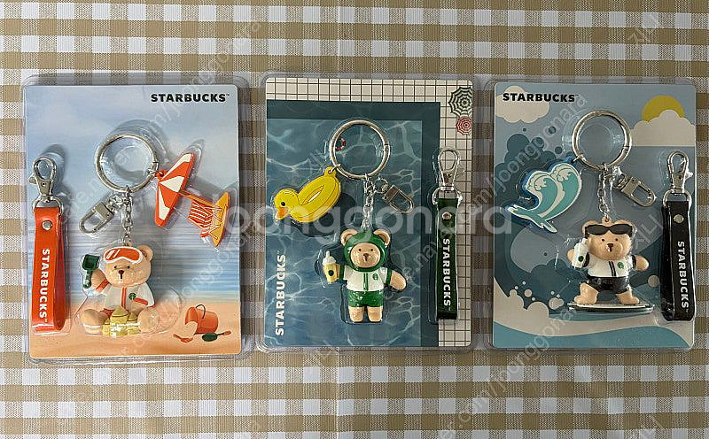 스타벅스 물놀이, 모래놀이, 서핑 베어리스타 키체인키링--0