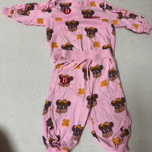 90사이즈 베베드피노 슈슈앤크라 블루독 여아 상하복세트 원피스