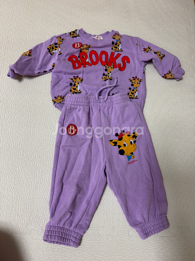 90사이즈 베베드피노 슈슈앤크라 블루독 여아 상하복세트 원피스--1