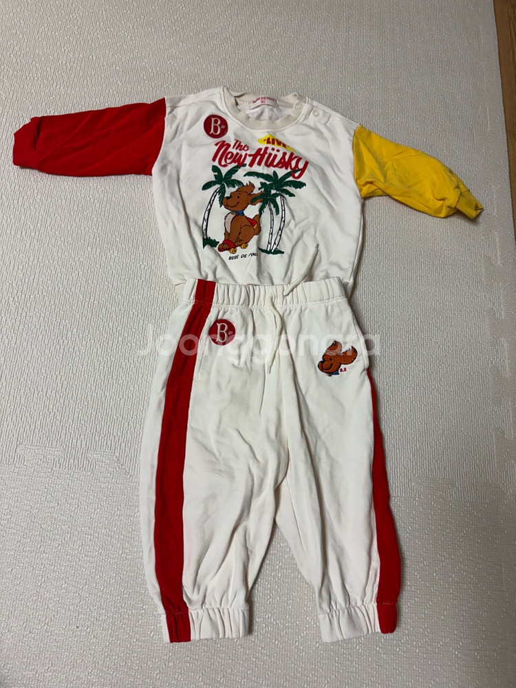 90사이즈 베베드피노 슈슈앤크라 블루독 여아 상하복세트 원피스--3