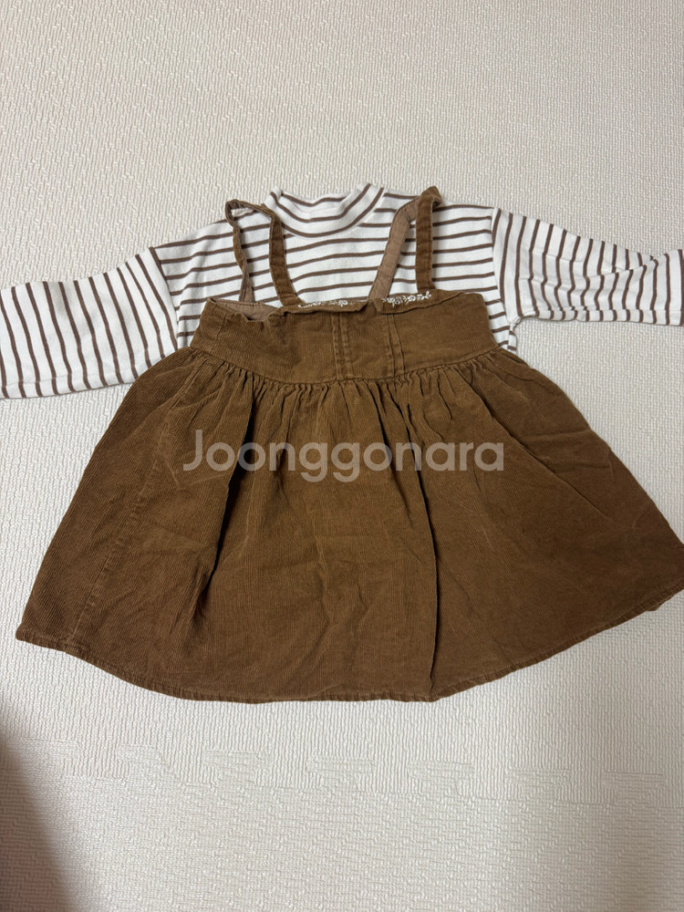 90사이즈 베베드피노 슈슈앤크라 블루독 여아 상하복세트 원피스--5