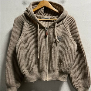 55-66 CHICKS 니트 후드집업