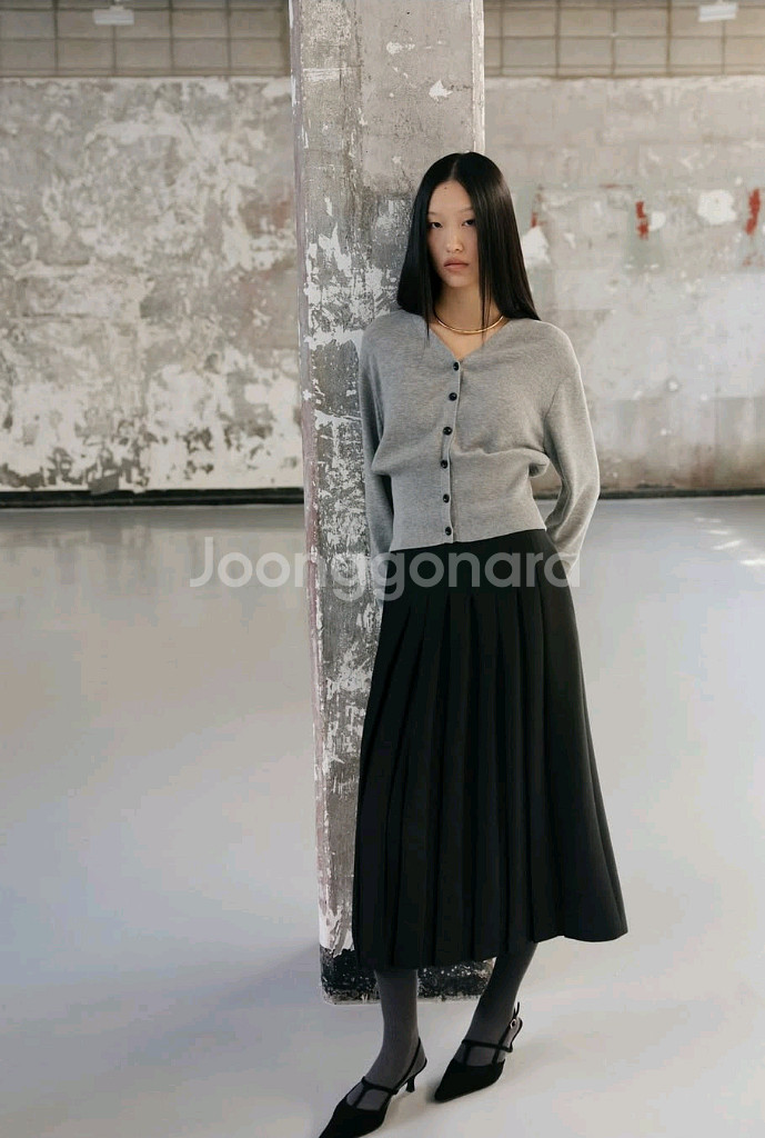 오르 울 가디건 M사이즈 그레이--5