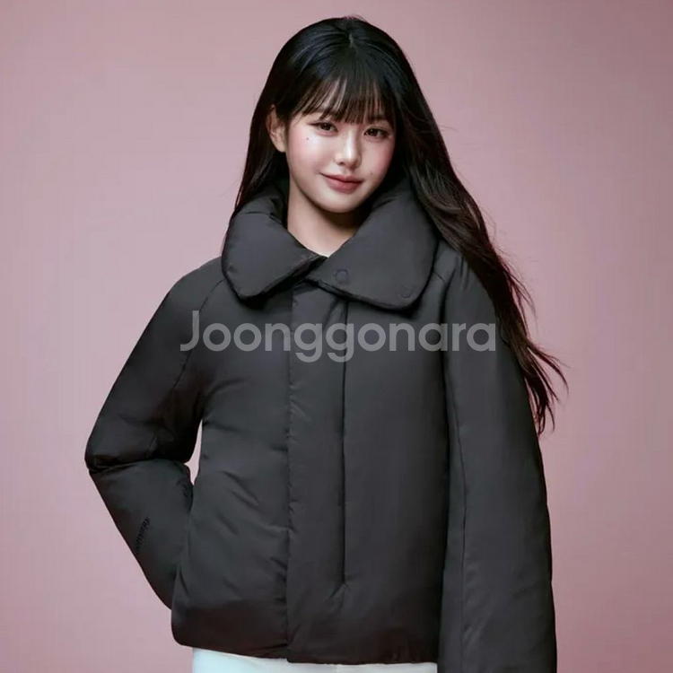 (새상품) 아이더 라벨르 여성 캐시미어 숏 코트 다운 자켓 숏패딩 블랙 S--0