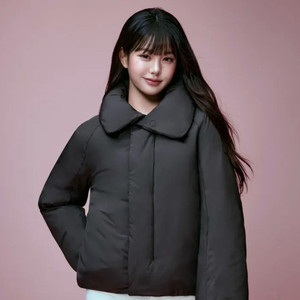 (새상품) 아이더 라벨르 여성 캐시미어 숏 코트 다운 자켓 숏패딩 블랙 S