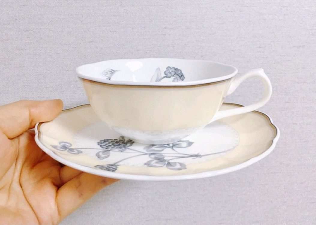 [일괄택포]일본 빈티지 니코(NIKKO) 힐링 가든(Healing Garden) 찻잔 2조와 티팟 세트--5