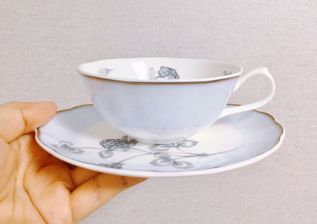 [일괄택포]일본 빈티지 니코(NIKKO) 힐링 가든(Healing Garden) 찻잔 2조와 티팟 세트--4