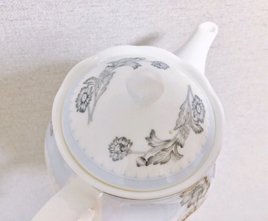 [일괄택포]일본 빈티지 니코(NIKKO) 힐링 가든(Healing Garden) 찻잔 2조와 티팟 세트--3