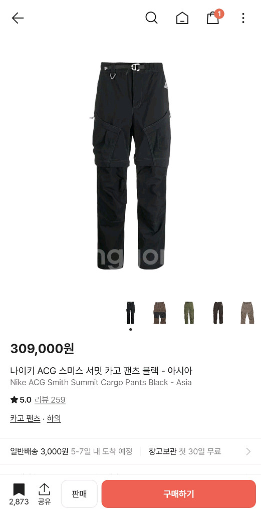 나이키 ACG 스미스 서밋 카고 팬츠--0