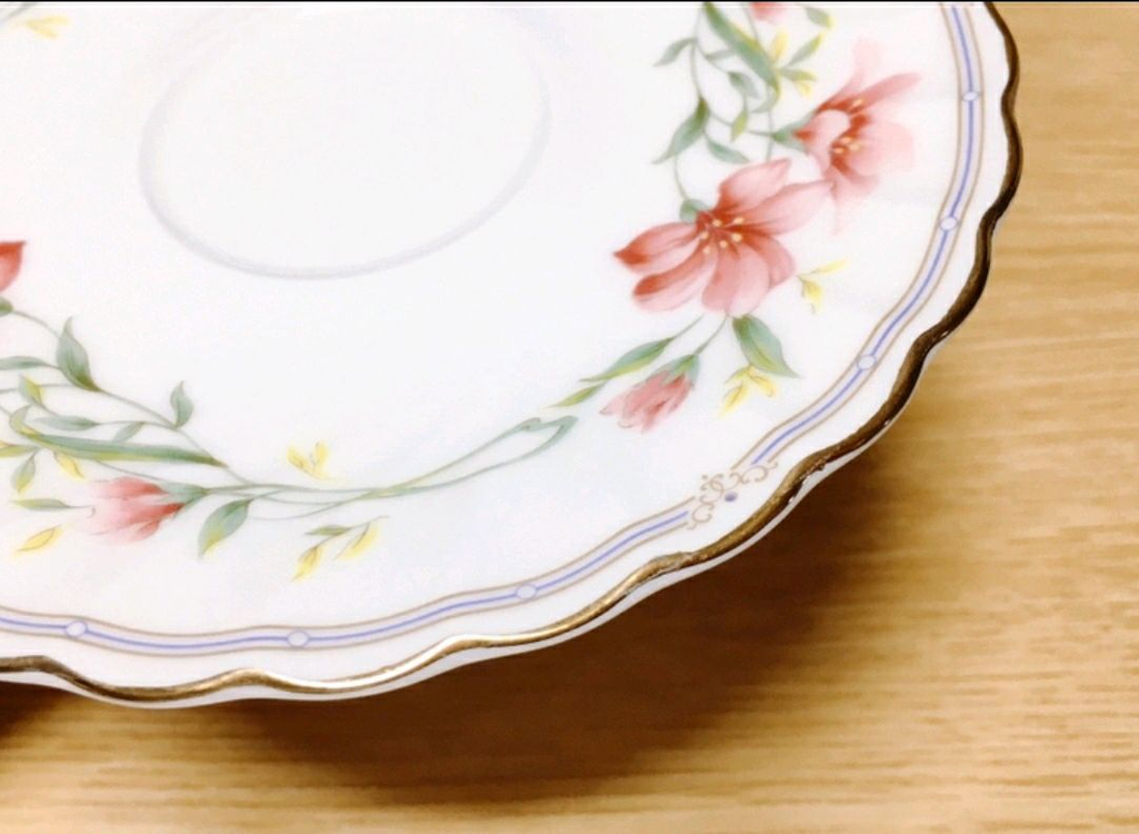 [1조 가격]일본 빈티지 니코 웨이브 플라워 패턴 찻잔 겸 커피잔--5