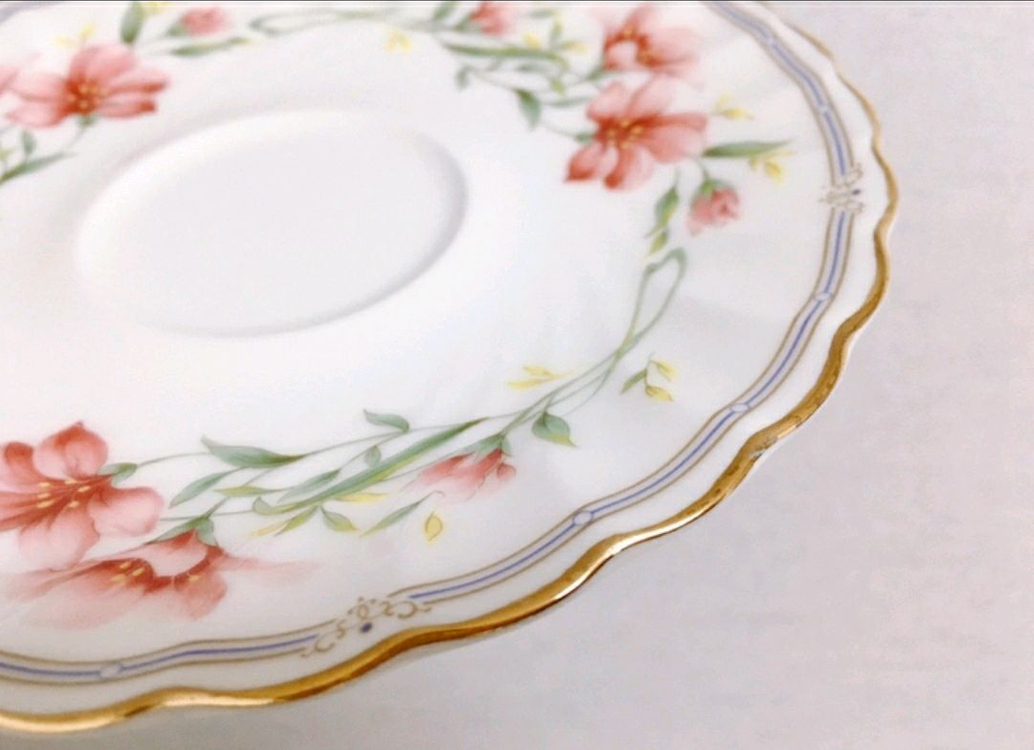 [1조 가격]일본 빈티지 니코 웨이브 플라워 패턴 찻잔 겸 커피잔--4