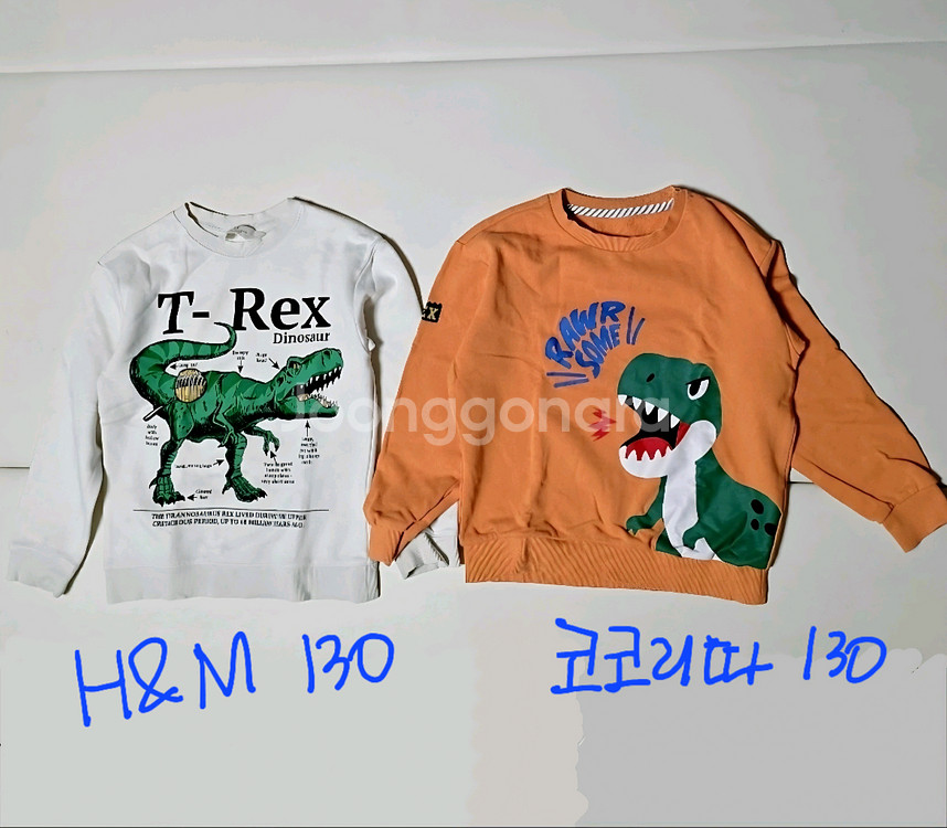 H&M 코코리따 남아 130 공룡 긴팔 티셔츠 맨투맨--0