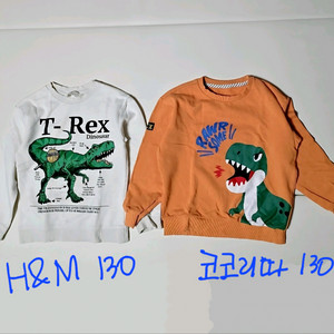 H&M 코코리따 남아 130 공룡 긴팔 티셔츠 맨투맨
