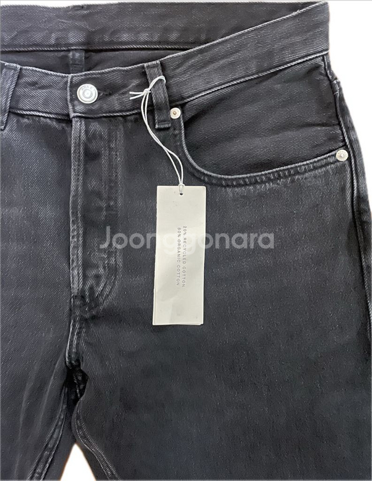 아르켓 PARK 남성 레귤러 테이퍼드 데님 팬츠 블랙 34/30 새상품--2