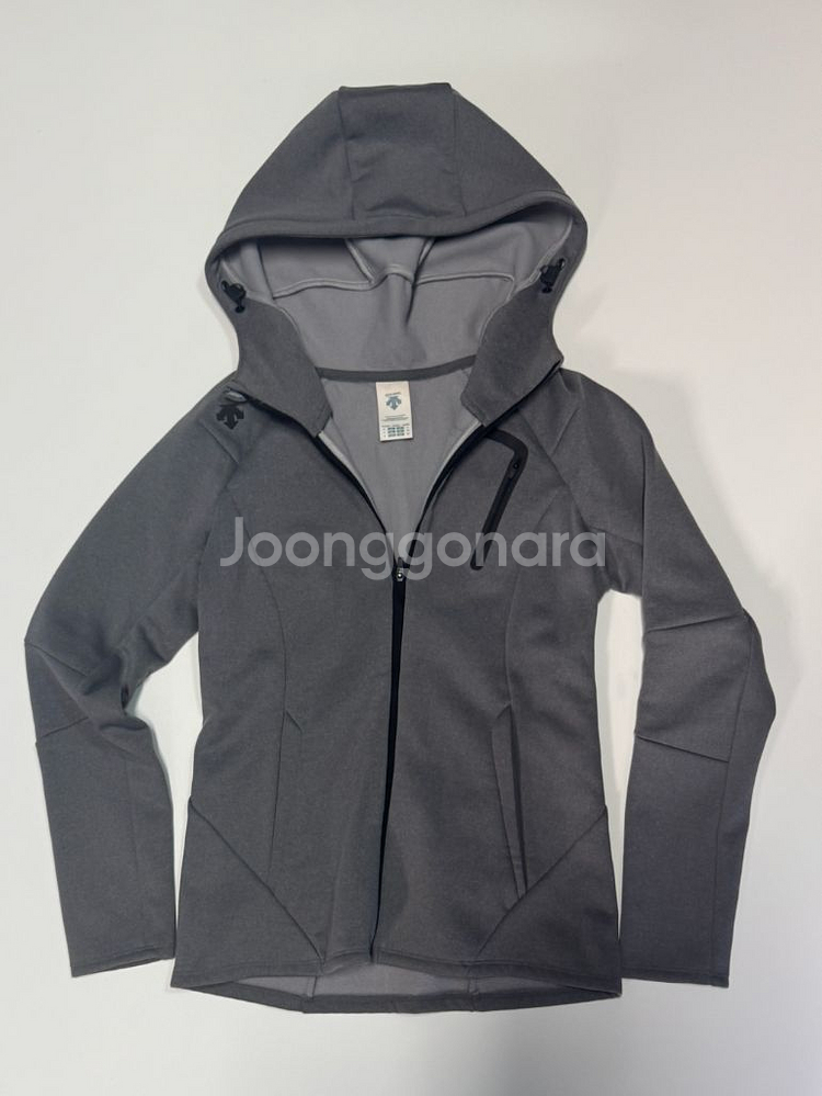 여성 데상트 기능성 트레이닝 기모 후드집업 그레이--0