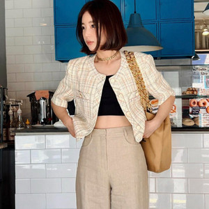 온앤온 트위드 반팔 자켓