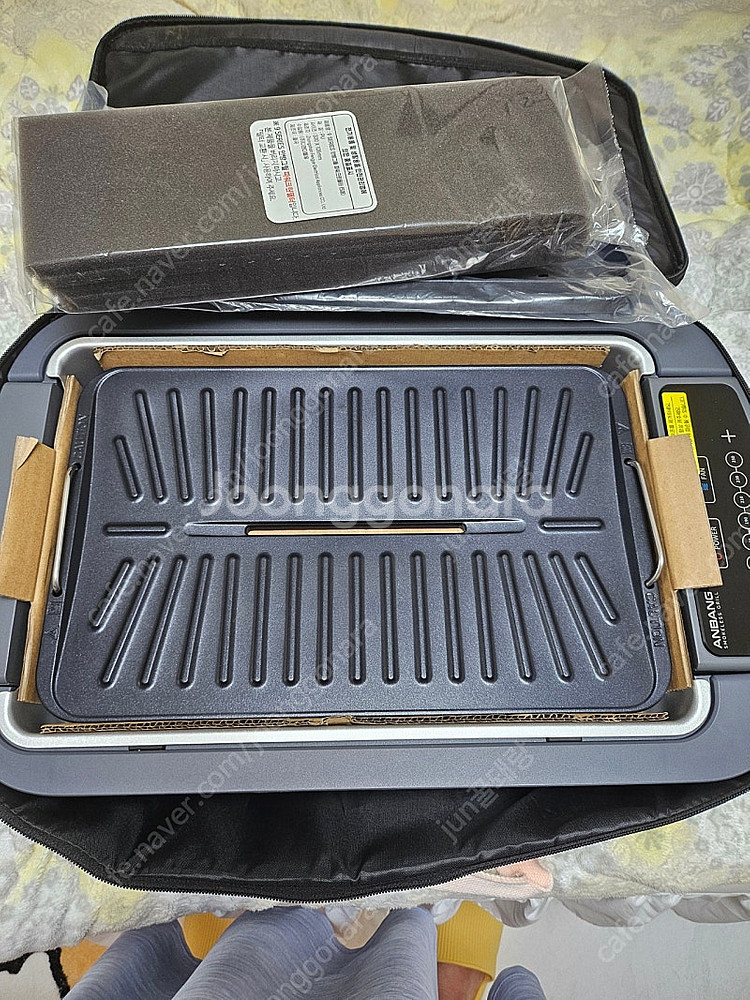 안방그릴 파워 시즌5 연기 냄새잡는 전기그릴+가방+필터--0