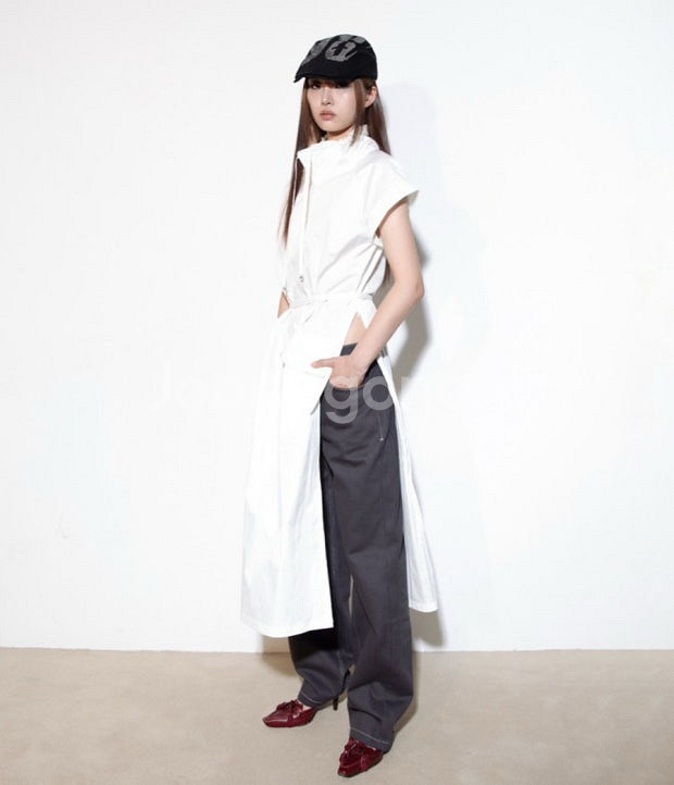 온스카 스트링 믹스 레이어드 원피스 화이트--0