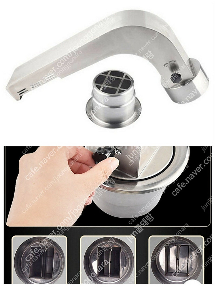 캠핑 연기없이 숮불화로 로스타 테이블 타공 연통 숯불구 타공 육각핸들포함--5