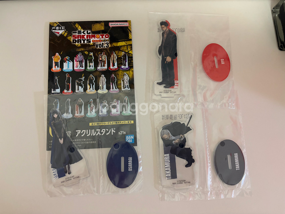 사카모토 제일복권 쿠지 vol.3 G상 아크릴 스탠드 오사라기외 2종--0