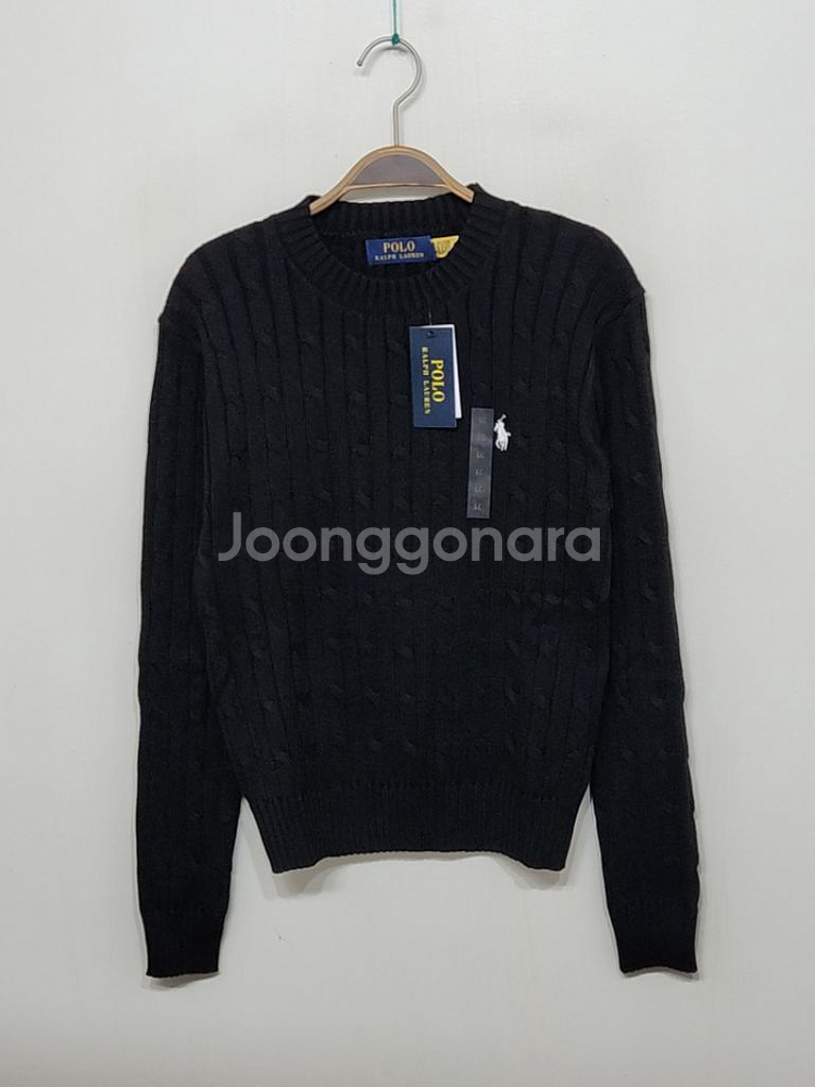 (L) 랄프로렌 폴로 꽈배기 니트 블랙 케이블 스웨터--0