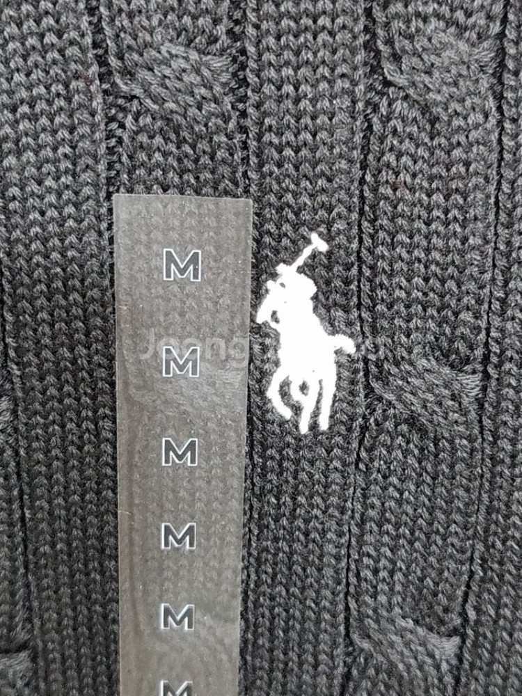 (L) 랄프로렌 폴로 꽈배기 니트 블랙 케이블 스웨터--3