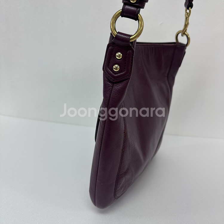 COACH 코치 버건디 가죽 숄더백 크로스백--2