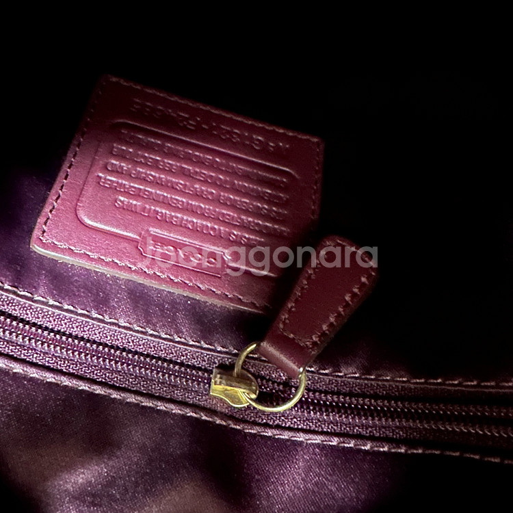 COACH 코치 버건디 가죽 숄더백 크로스백--6