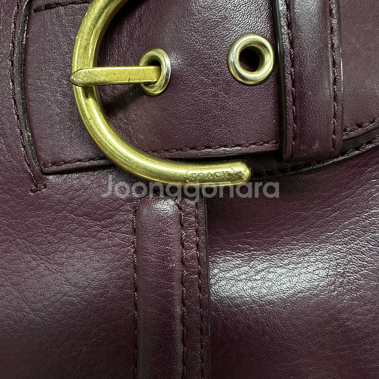 COACH 코치 버건디 가죽 숄더백 크로스백--7